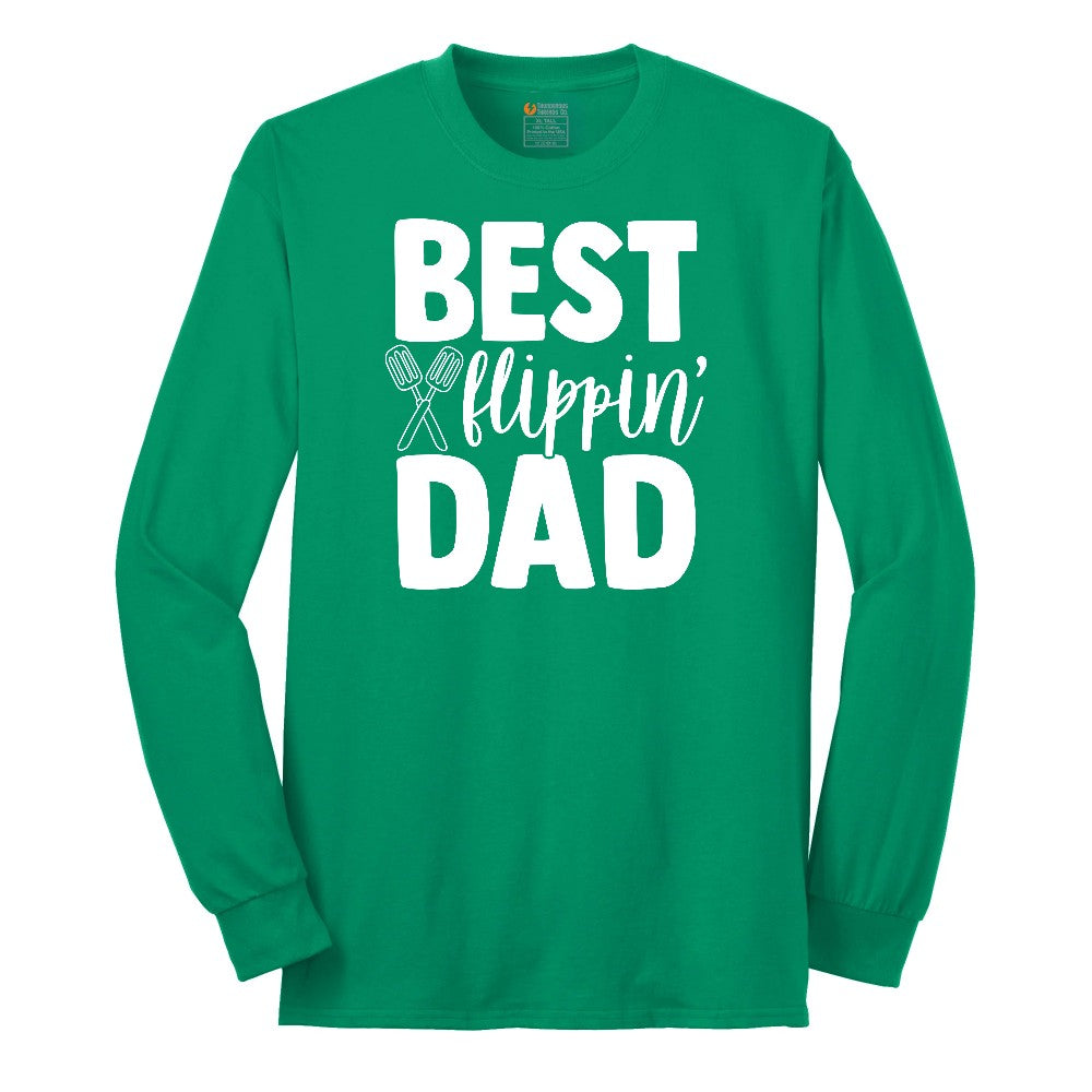 Best Flipping Dad Long Sleeve Tee - Kelly Green