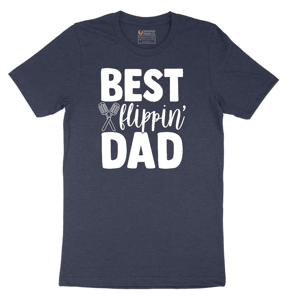 Best Flipping Dad Short Sleeve Tee - Heather Navy