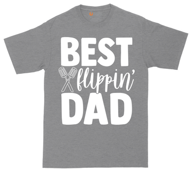 Best Flipping Dad tall t-shirt for men in Dark Heather Grey
