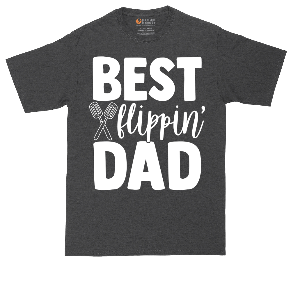 Best Flipping Dad tall t-shirt for men in Dark Heather Grey
