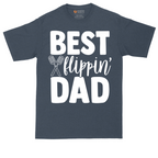 Best Flipping Dad tall t-shirt for men in Heather Navy