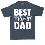Best Flipping Dad tall t-shirt for men in Heather Navy