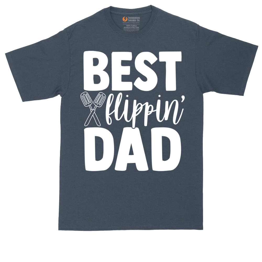 Best Flipping Dad tall t-shirt for men in Heather Navy