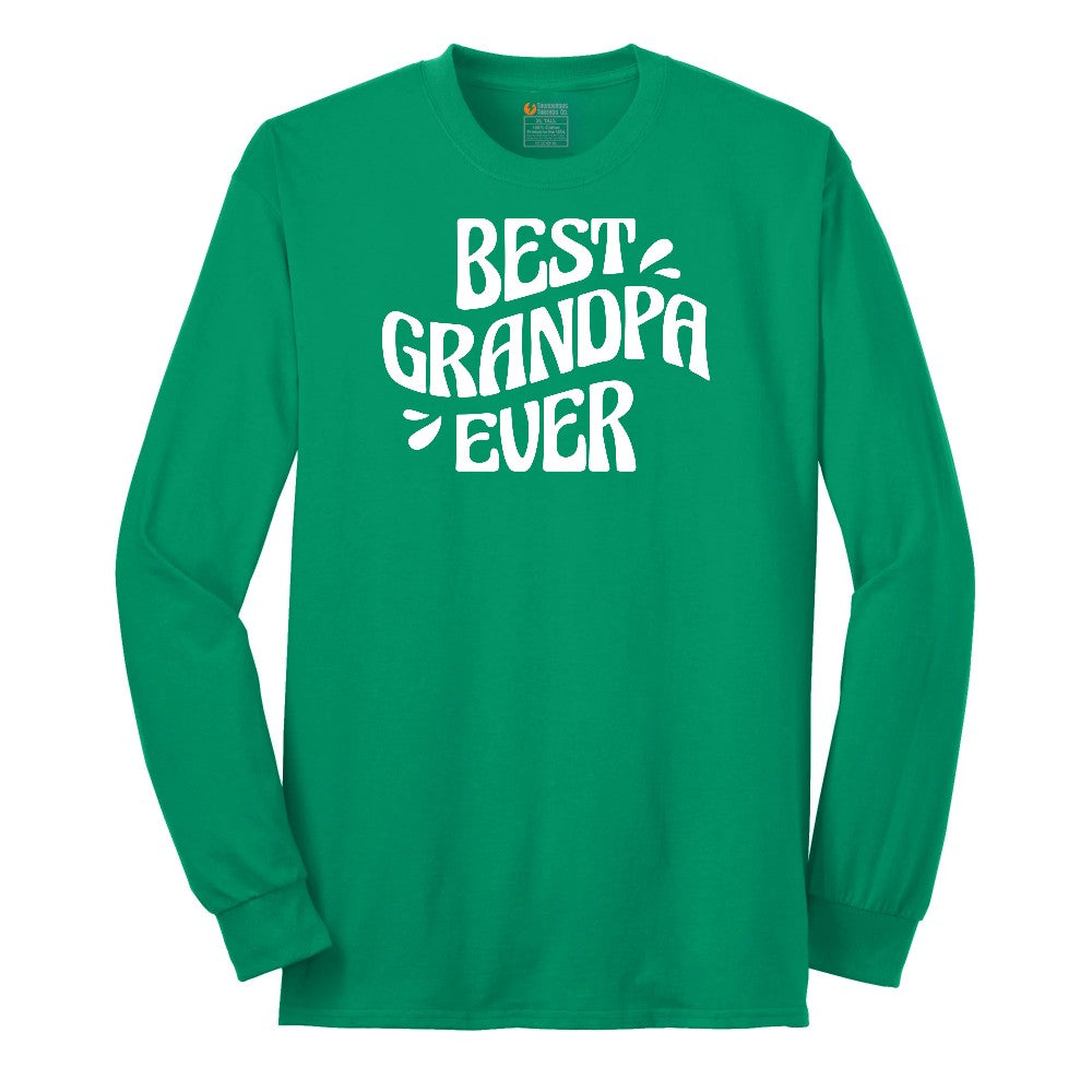 Best Grandpa Ever Long Sleeve Tee - Kelly Green