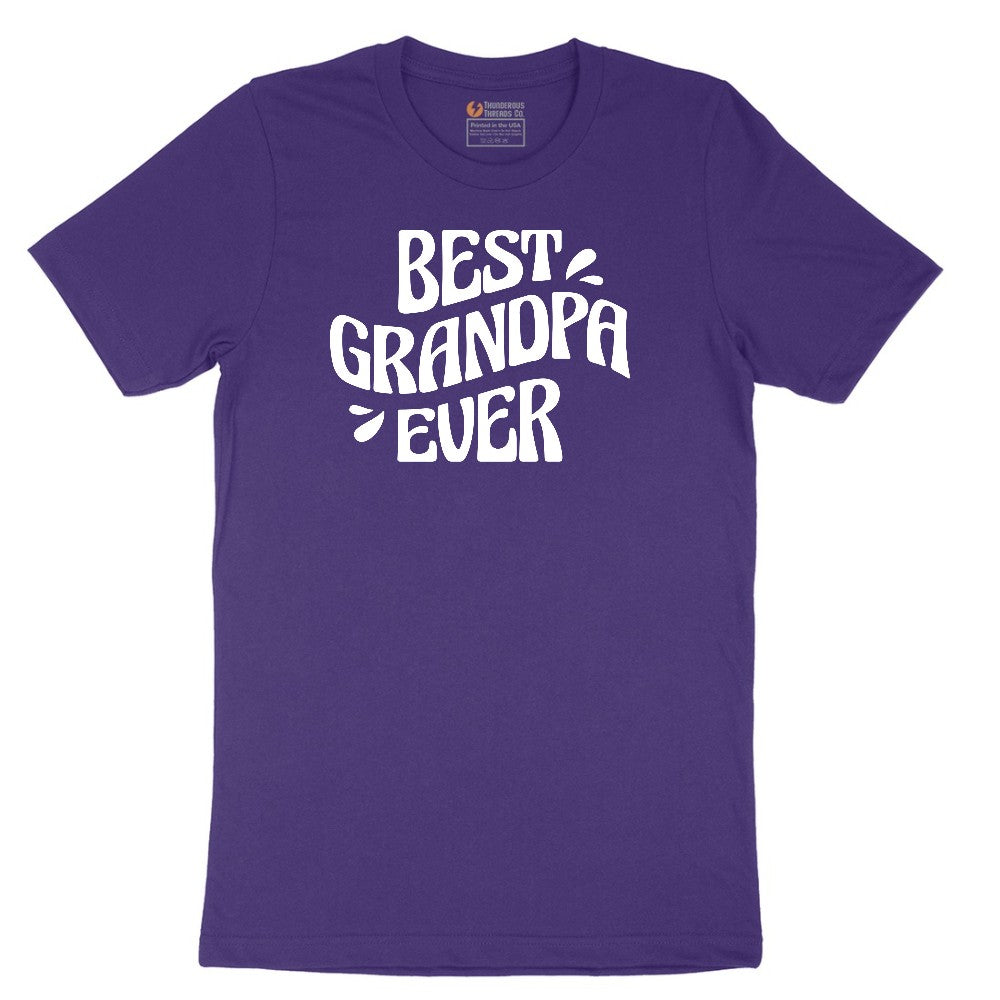 Best Grandpa Ever Short Sleeve Tee - Team Purple