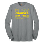 Best Grandpa in the Galaxy Long Sleeve Tee - Athletic Grey