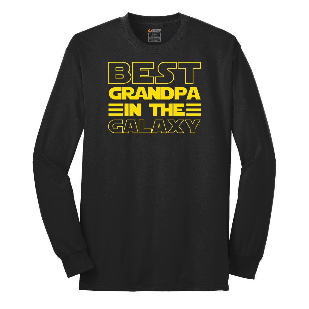 Best Grandpa in the Galaxy Long Sleeve Tee - Jet Black
