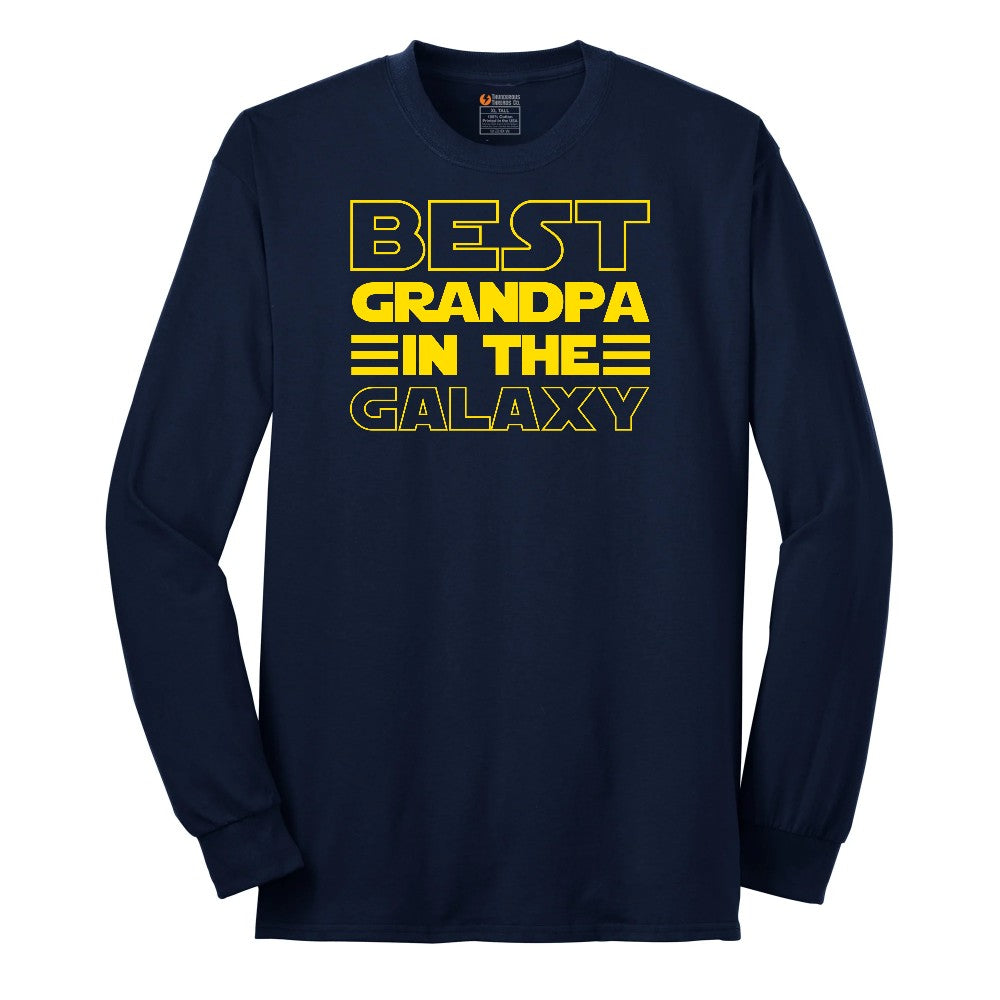 Best Grandpa in the Galaxy Long Sleeve Tee - Navy