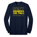 Best Grandpa in the Galaxy Long Sleeve Tee - Navy