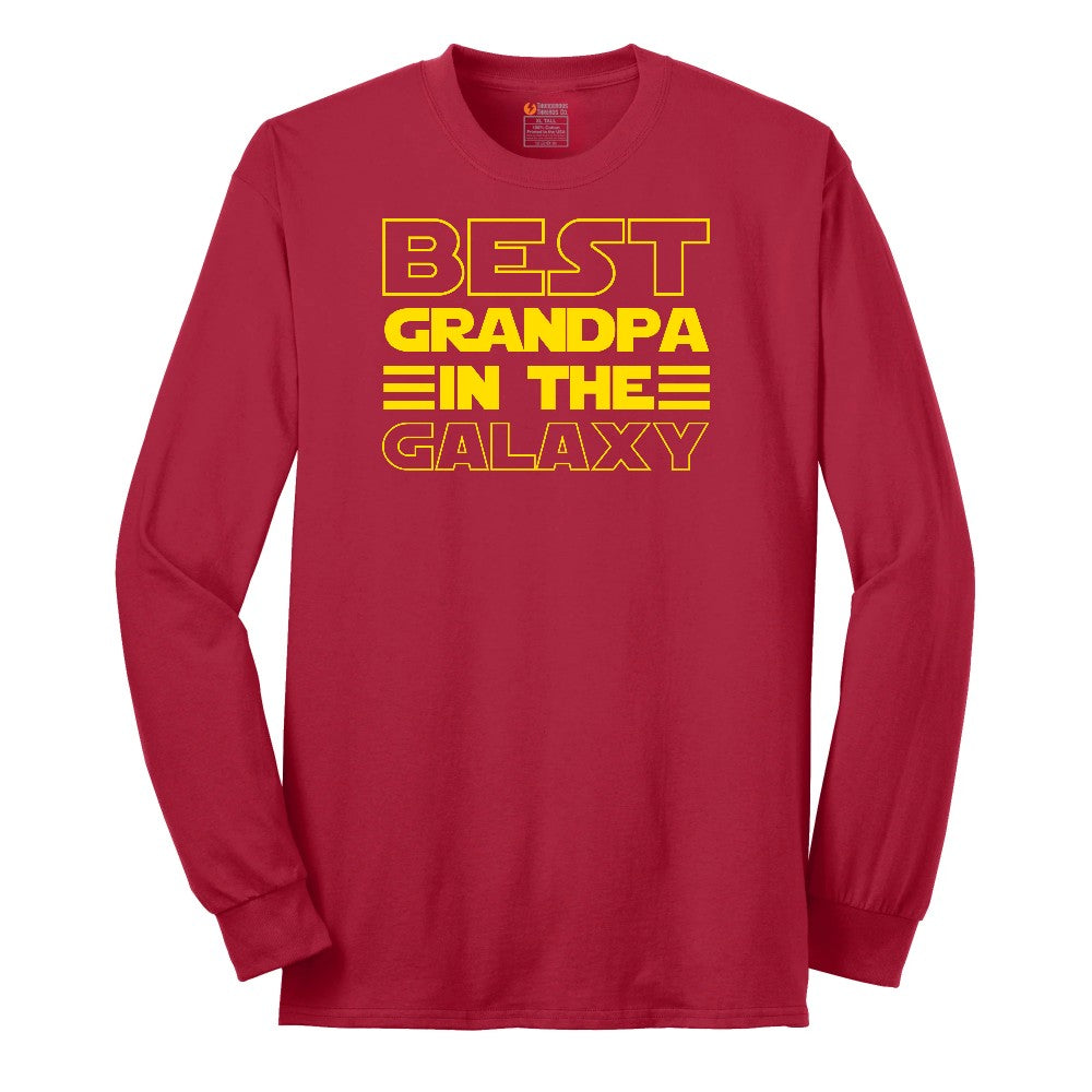 Best Grandpa in the Galaxy Long Sleeve Tee - Red