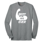 Best Papa Ever Version 1 Long Sleeve Tee - Athletic Grey