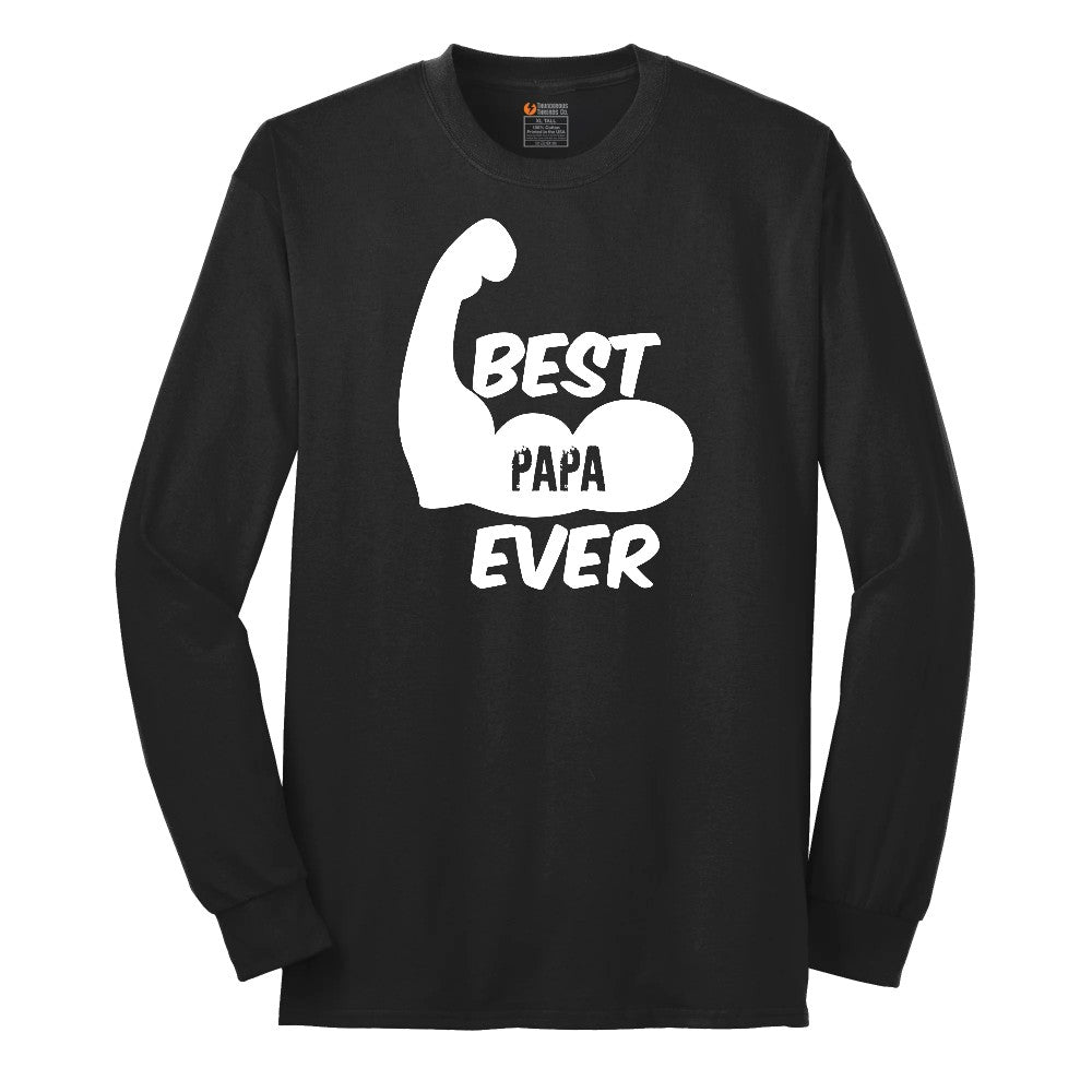 Best Papa Ever Version 1 Long Sleeve Tee - Jet Black