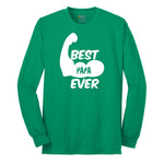 Best Papa Ever Version 1 Long Sleeve Tee - Kelly Green