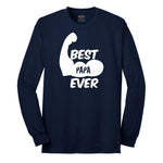 Best Papa Ever Version 1 Long Sleeve Tee - Navy