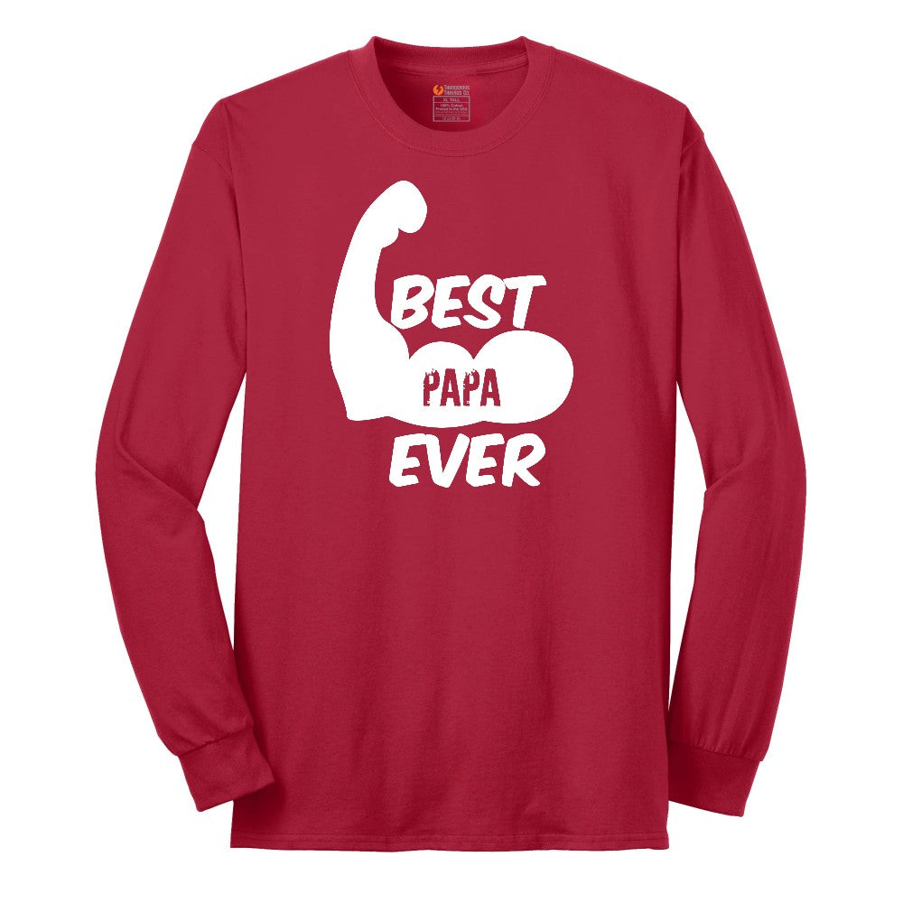 Best Papa Ever Version 1 Long Sleeve Tee - Red