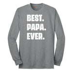 Best Papa Ever Version 2 Long Sleeve Tee - Athletic Grey