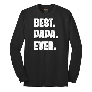 Best Papa Ever Version 2 Long Sleeve Tee - Jet Black