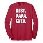 Best Papa Ever Version 2 Long Sleeve Tee - Red