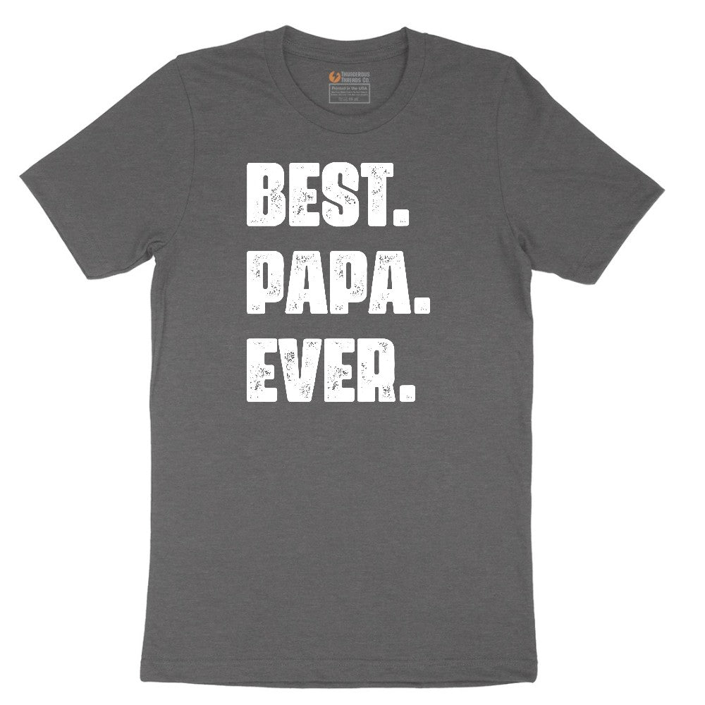 Best Papa Ever Version 2 Short Sleeve Tee - Dark Heather Grey