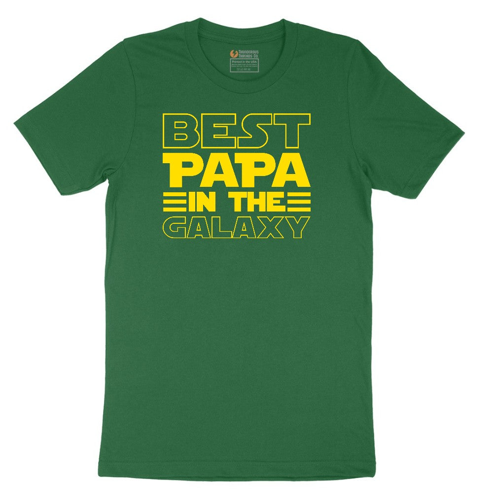 Best Papa in the Galaxy Short Sleeve Tee - Athletic Kelly