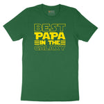 Best Papa in the Galaxy Short Sleeve Tee - Athletic Kelly
