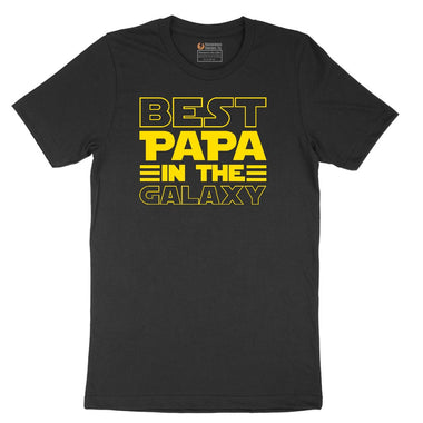 Best Papa in the Galaxy Short Sleeve Tee - Jet Black
