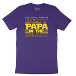 Best Papa in the Galaxy Short Sleeve Tee - Team Purple