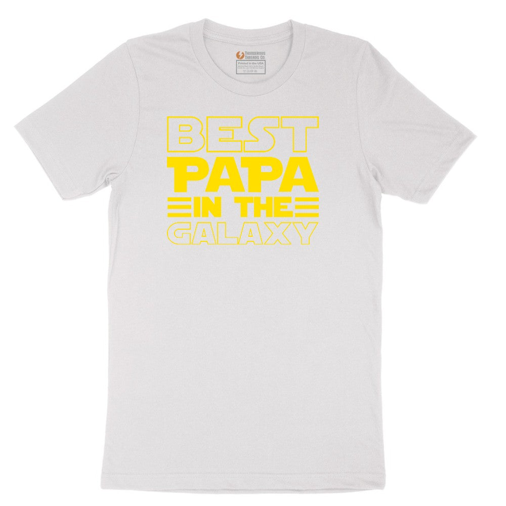 Best Papa in the Galaxy Short Sleeve Tee - White