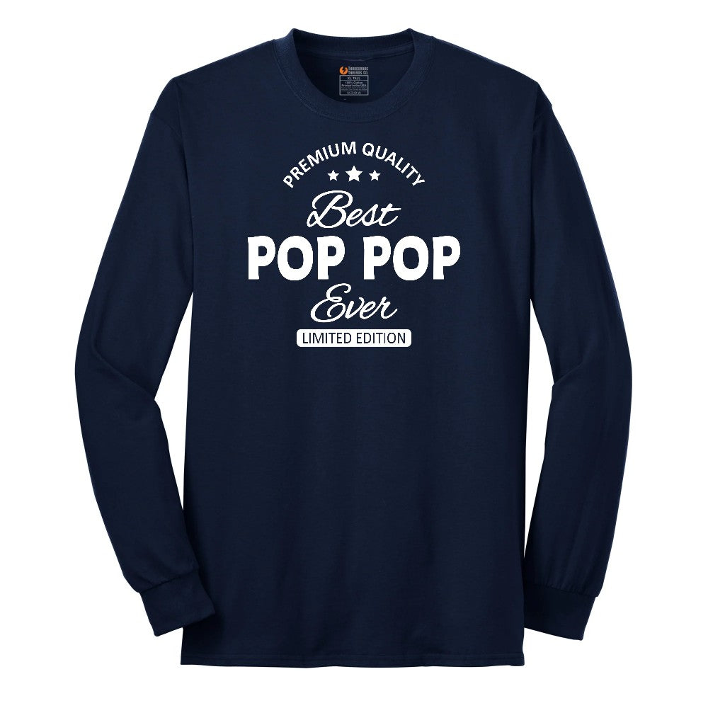 Best Pop Pop Ever Long Sleeve Tee - Navy