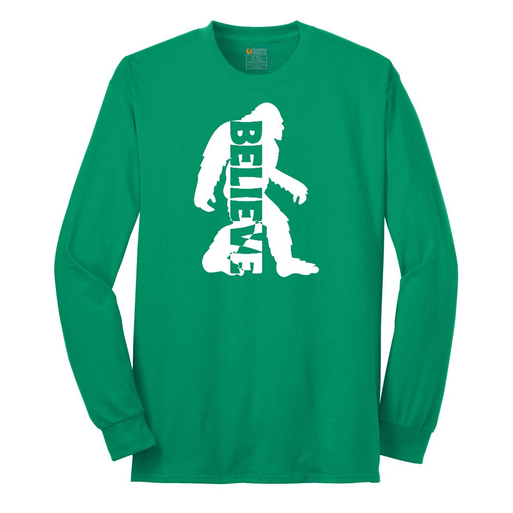 Bigfoot Believe Long Sleeve Tee - Kelly Green