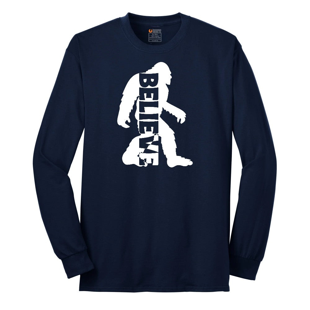 Bigfoot Believe Long Sleeve Tee - Navy
