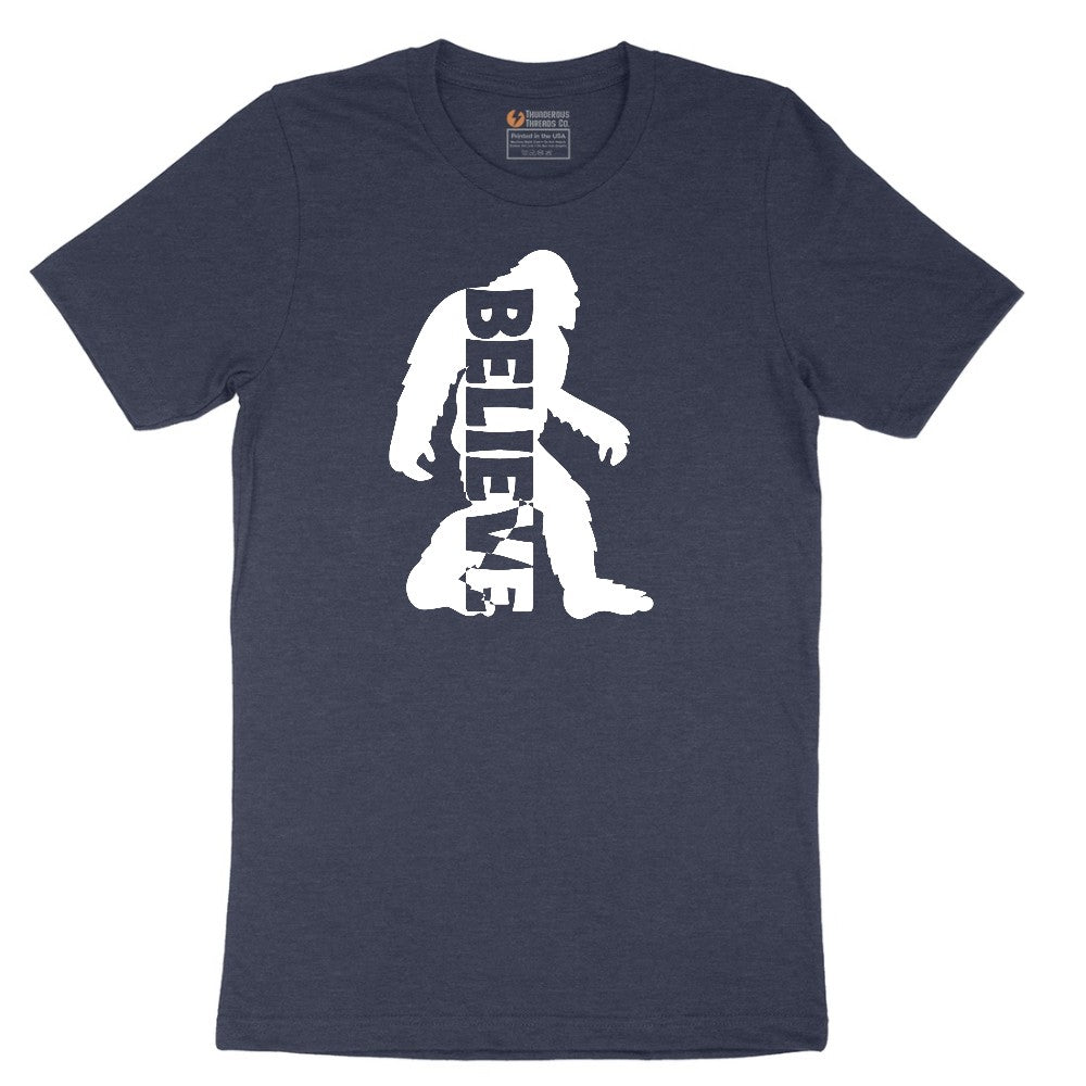 Bigfoot Believe Short Sleeve Tee - Heather Navy