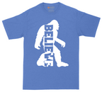 Bigfoot Believe tall t-shirt for men in Heather Royal