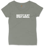 Bigfoot is My Spirit Animal Ladies Curvy Tee - Bamboo Blackout