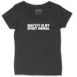 Bigfoot is My Spirit Animal Ladies Curvy Tee - Black