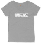 Bigfoot is My Spirit Animal Ladies Curvy Tee - Granite Heather
