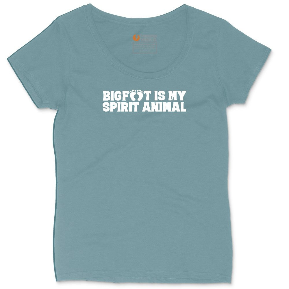Bigfoot is My Spirit Animal Ladies Curvy Tee - Surf Blackout