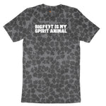 Bigfoot is My Spirit Animal Ladies Short Sleeve Tee - Black Leopard