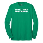 Bigfoot is My Spirit Animal Long Sleeve Tee - Kelly Green
