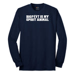 Bigfoot is My Spirit Animal Long Sleeve Tee - Navy