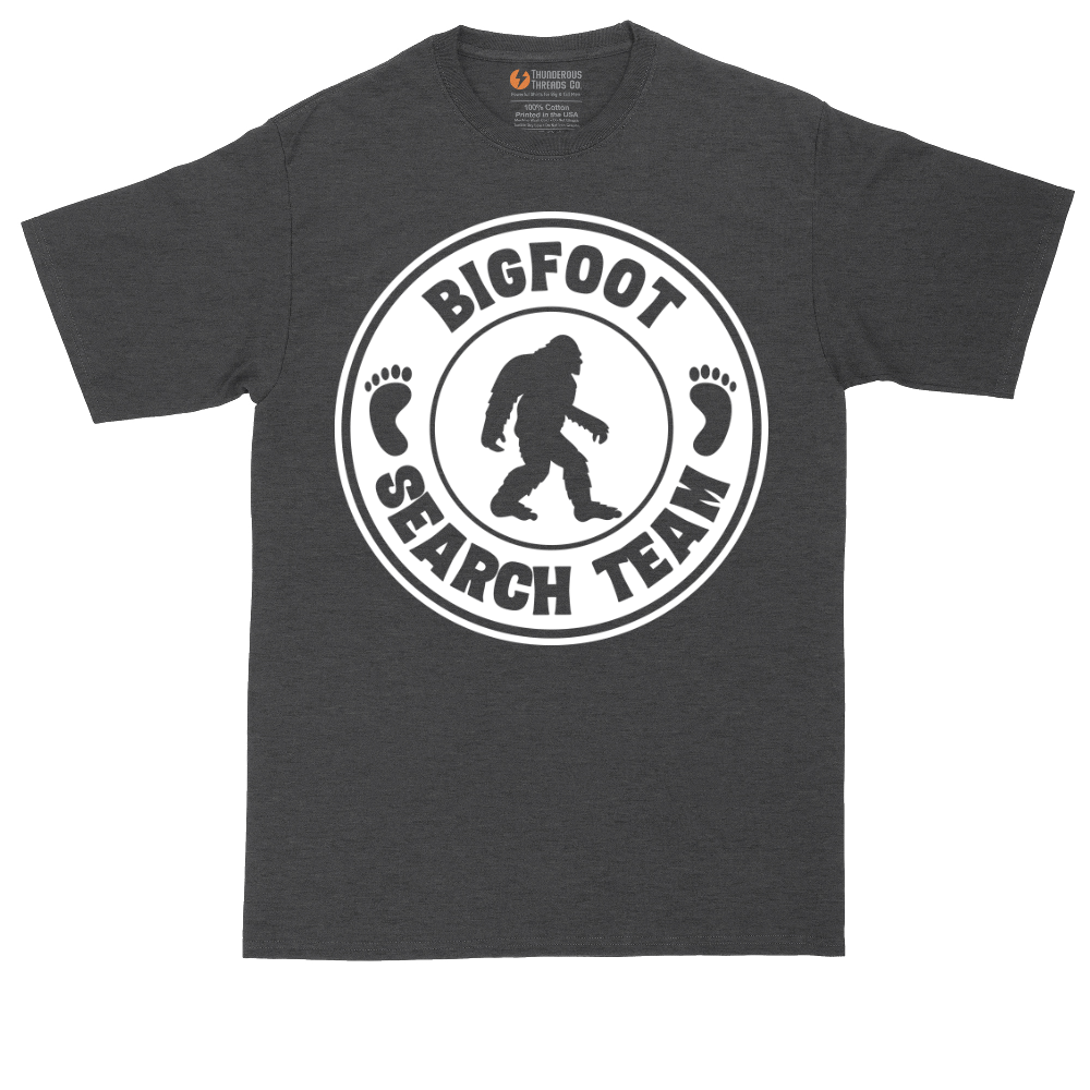 Bigfoot Search Team tall t-shirt for men in Dark Heather Grey