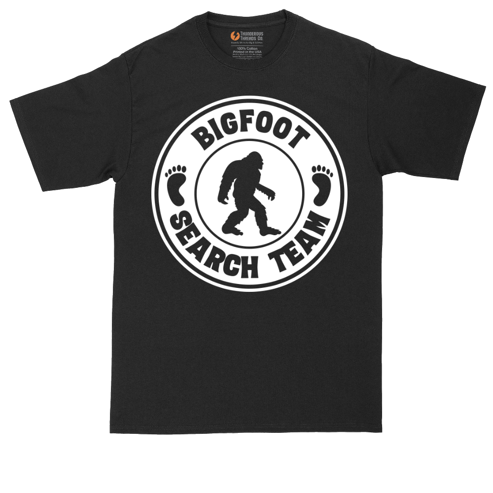 Bigfoot Search Team tall t-shirt for men in Jet Black