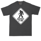 Bigfoot X-ing tall t-shirt for men in Dark Heather Grey
