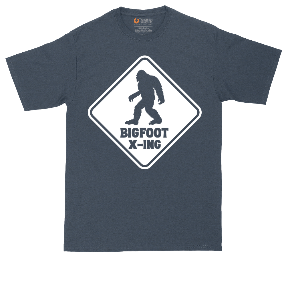 Bigfoot X-ing tall t-shirt for men in Heather Navy