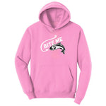 Bite Me Fish Design Ladies Hoodie - Candy Pink
