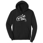 Bite Me Fish Design Ladies Hoodie - Jet Black