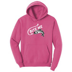 Bite Me Fish Design Ladies Hoodie - Sangria
