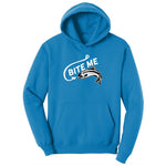 Bite Me Fish Design Ladies Hoodie - Sapphire
