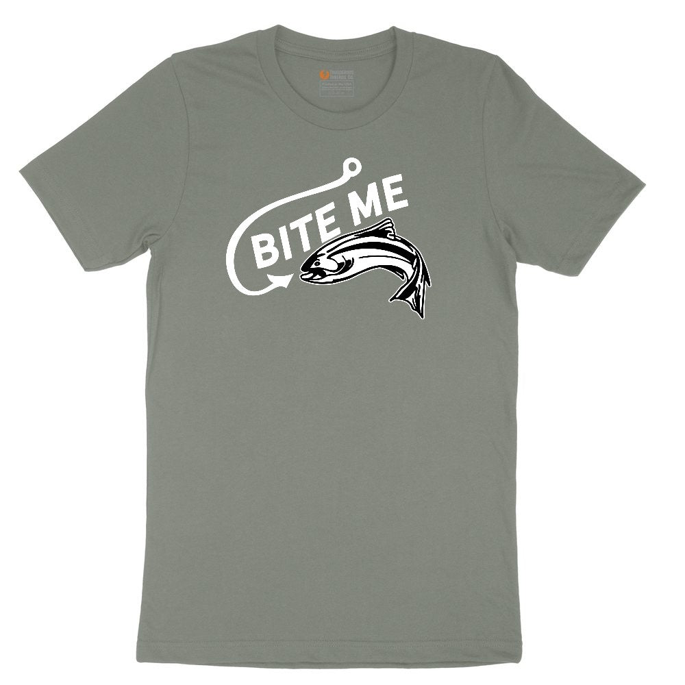 Bite Me Fish Design Ladies Short Sleeve Tee - Bamboo Blackout