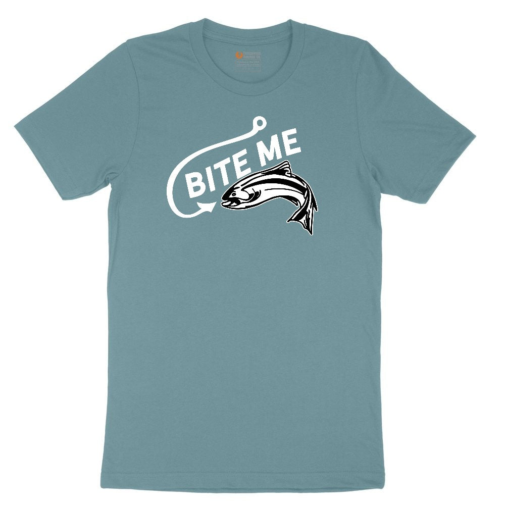 Bite Me Fish Design Ladies Short Sleeve Tee - Surf Blackout